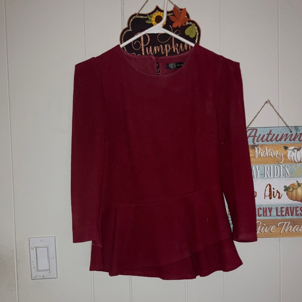 Topshop  Candied Apple red peplum top